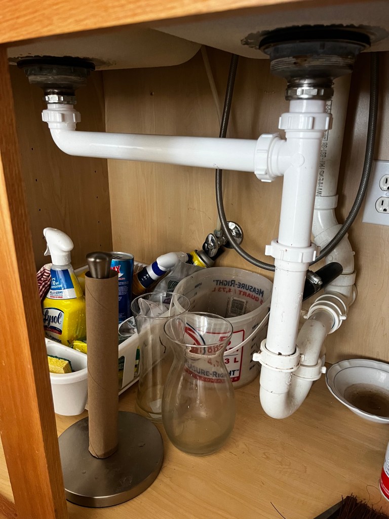 Opening cabinets under sinks helps warm air circulate and winterize plumbing indoors