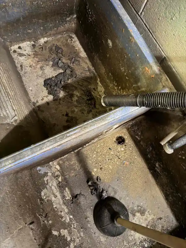 Basement laundry sink with standing water after Drano only cleared the clog temporarily