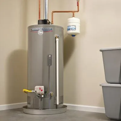 Conventional tank water heater installed in a Grand Rapids home